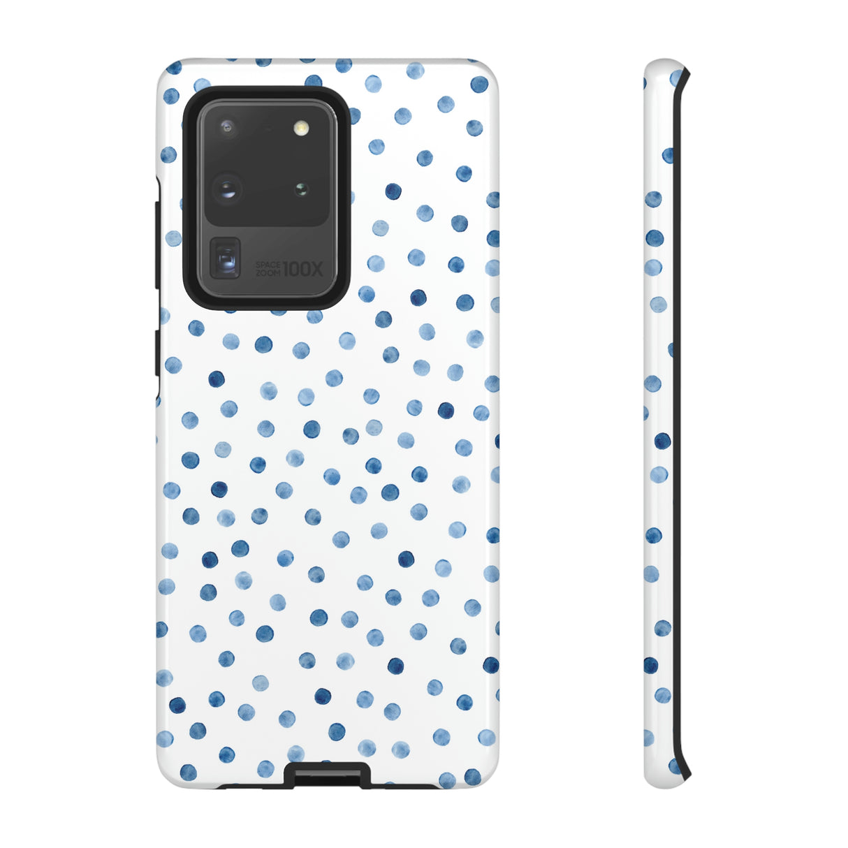 Blue Dots Pattern Android Case (Protective) Samsung Galaxy S20 Ultra Glossy Phone Case