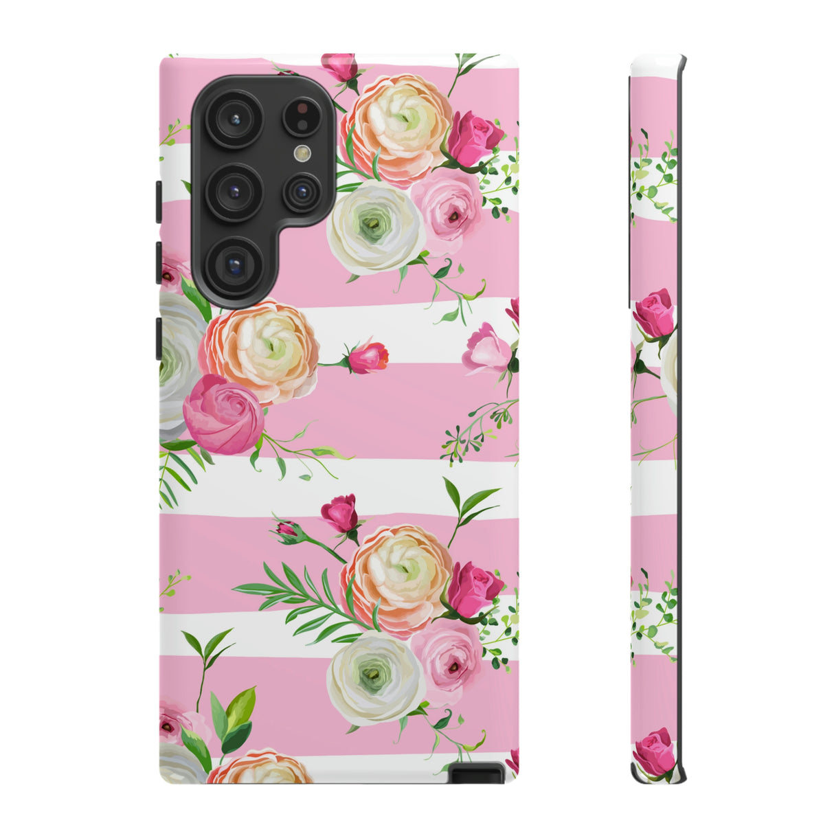 Pink Roses Android Case (Protective) Samsung Galaxy S22 Ultra Glossy Phone Case