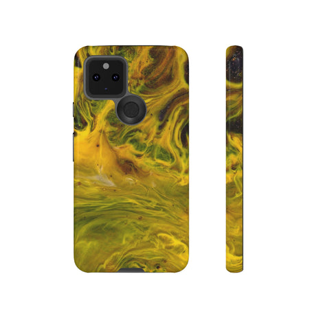 Liquid Yellow Ink Art Android Case (Protective) Google Pixel 5 5G Glossy Phone Case