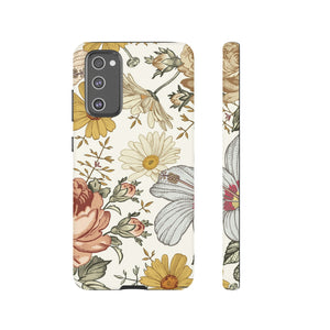 Linear Vintage Flower Samsung Case (Protective) Samsung Galaxy S20 FE Matte Phone Case