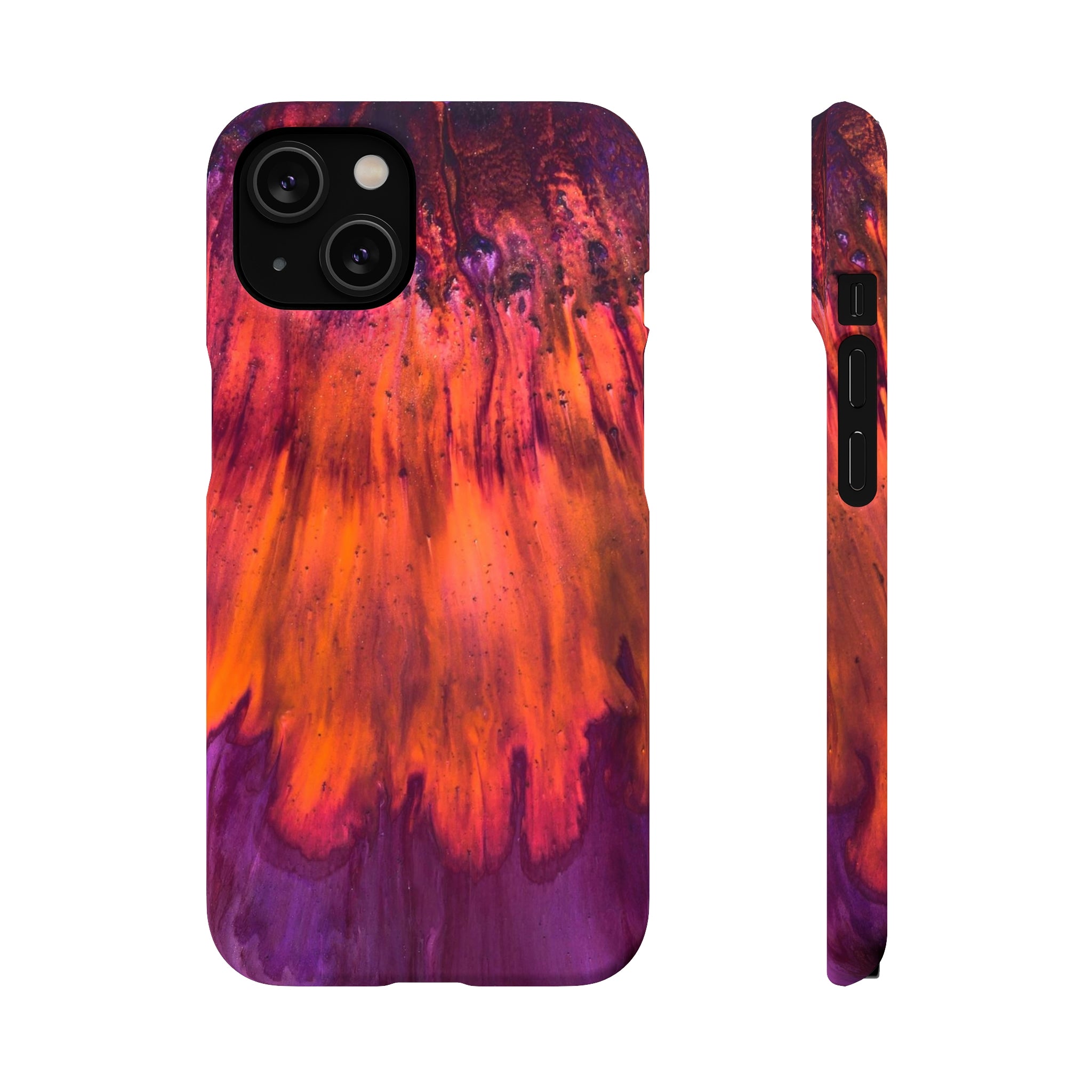 Orange Flow Ink Art iPhone Case (Slim) iPhone 14 Matte Phone Case