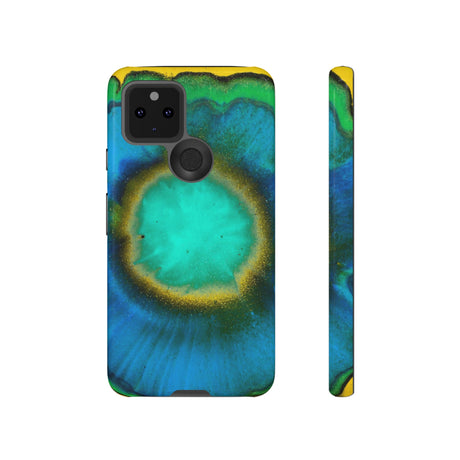 Neon Blue Ink Art Android Case (Protective) Google Pixel 5 5G Glossy Phone Case