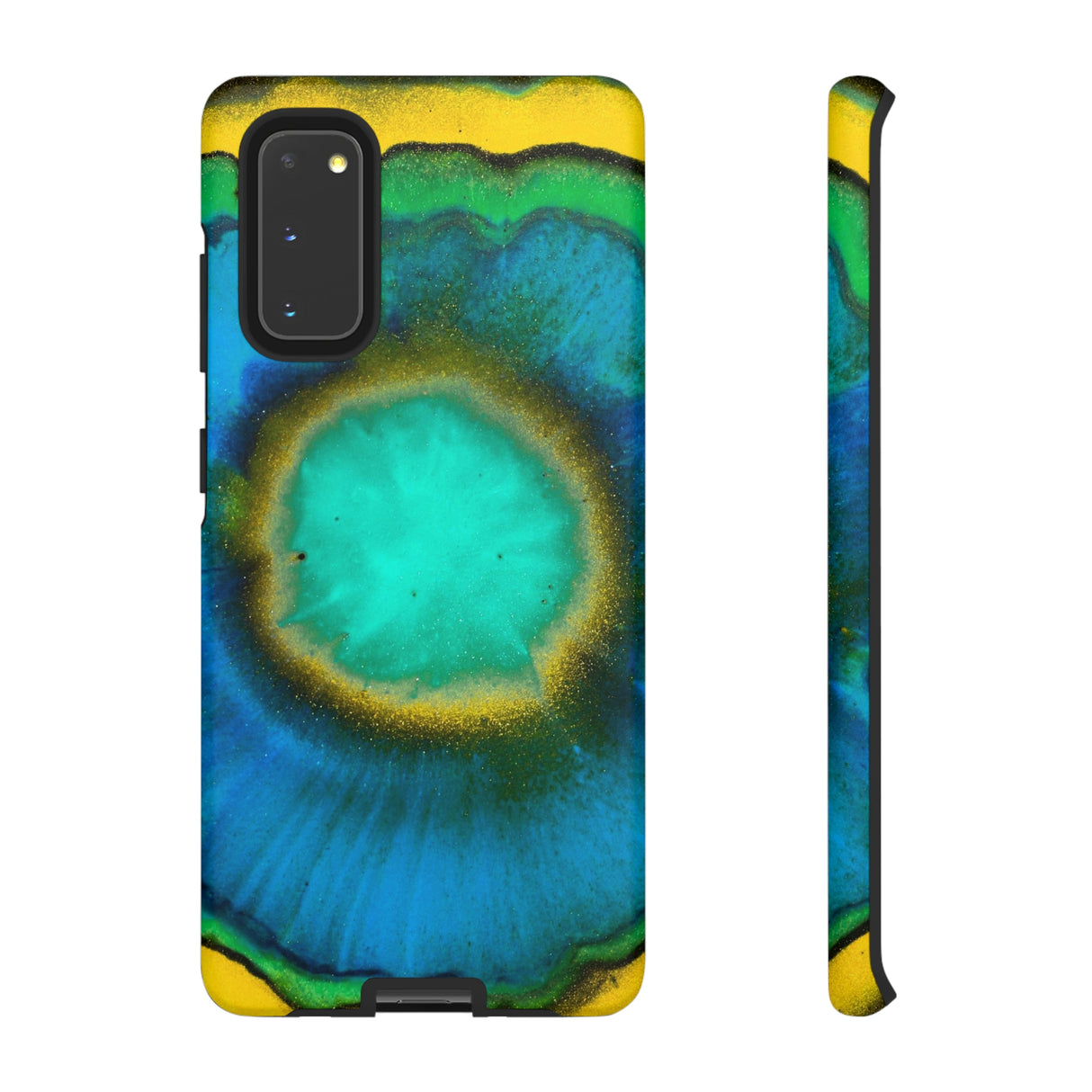 Neon Blue Ink Art Android Case (Protective) Samsung Galaxy S20 Matte Phone Case