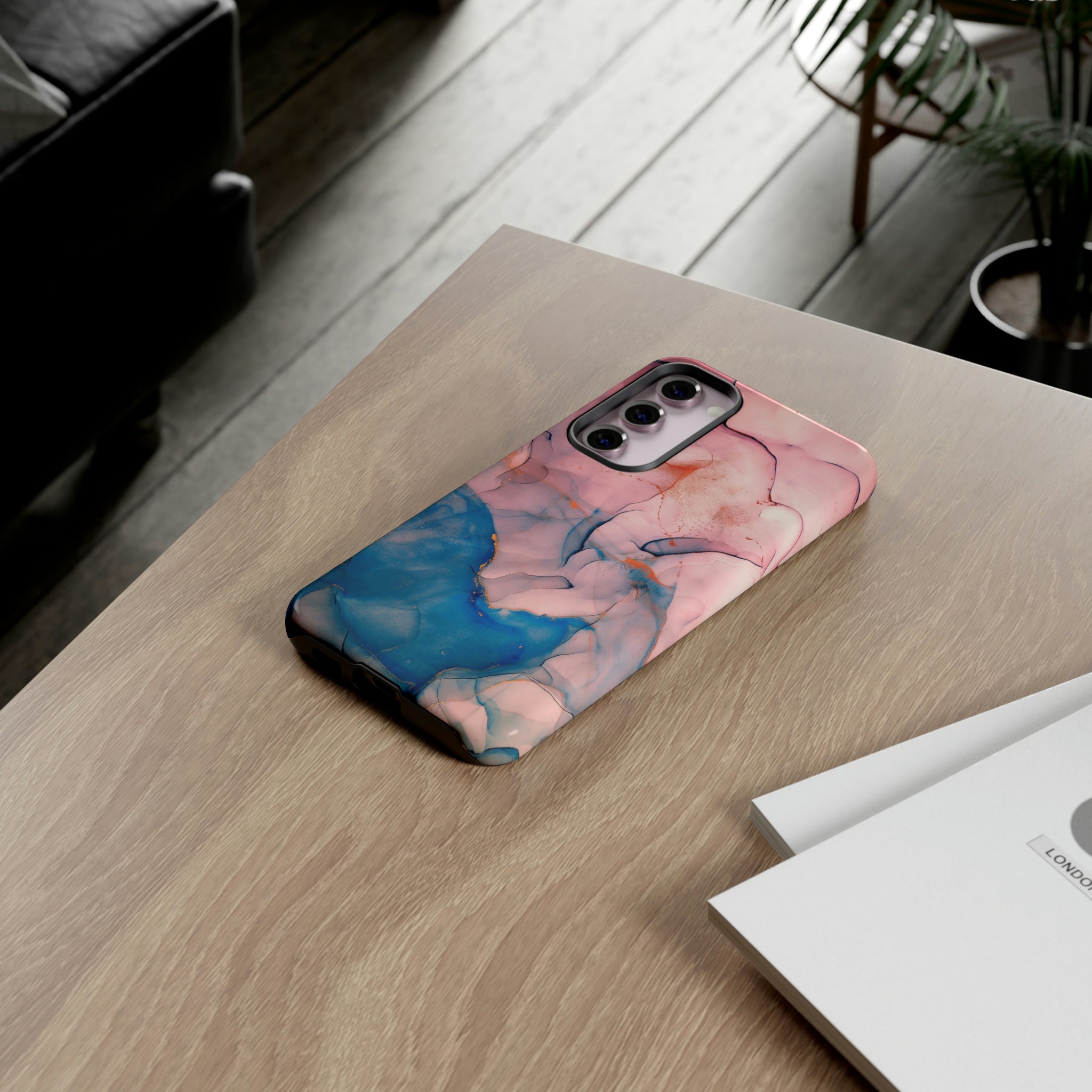 Pink Alcohol ink Marble Android Case (Protective) Phone Case