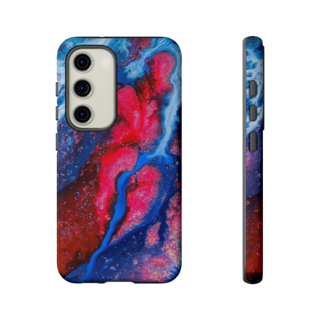 Red n Blue Ink Art Android Case (Protective) Samsung Galaxy S23 Glossy Phone Case