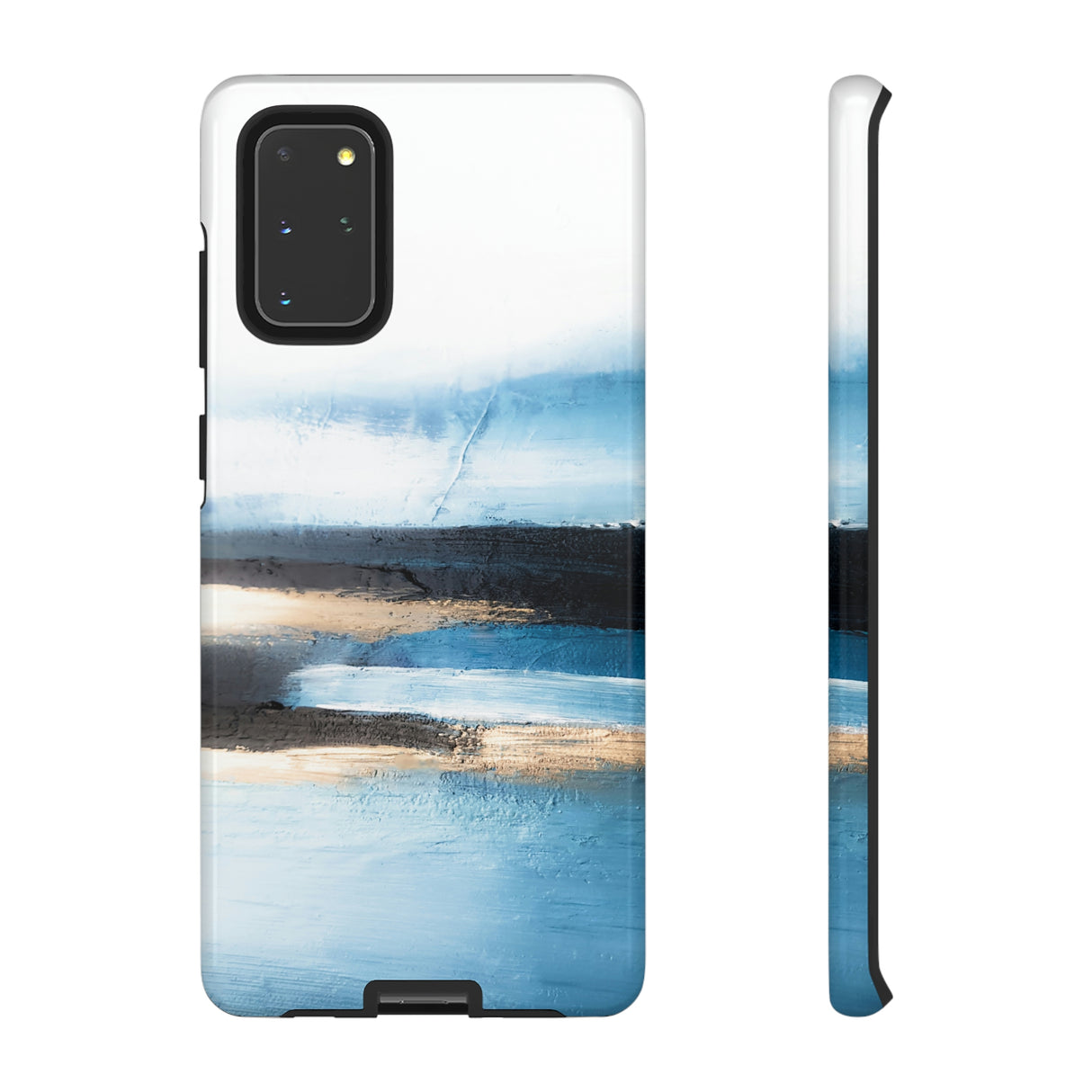 Abstract Blue Oil Painting Android Case (Protective) Samsung Galaxy S20+ Glossy Phone Case