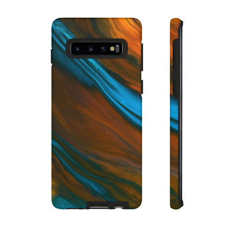 Orange Swipes Ink Art Android Case (Protective) Samsung Galaxy S10 Glossy Phone Case