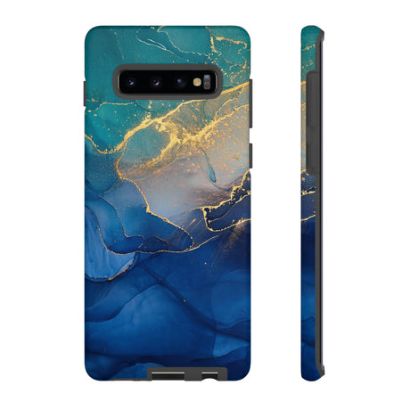 Blue Alcohol Ink Android Case (Protective) Samsung Galaxy S10 Plus Matte Phone Case