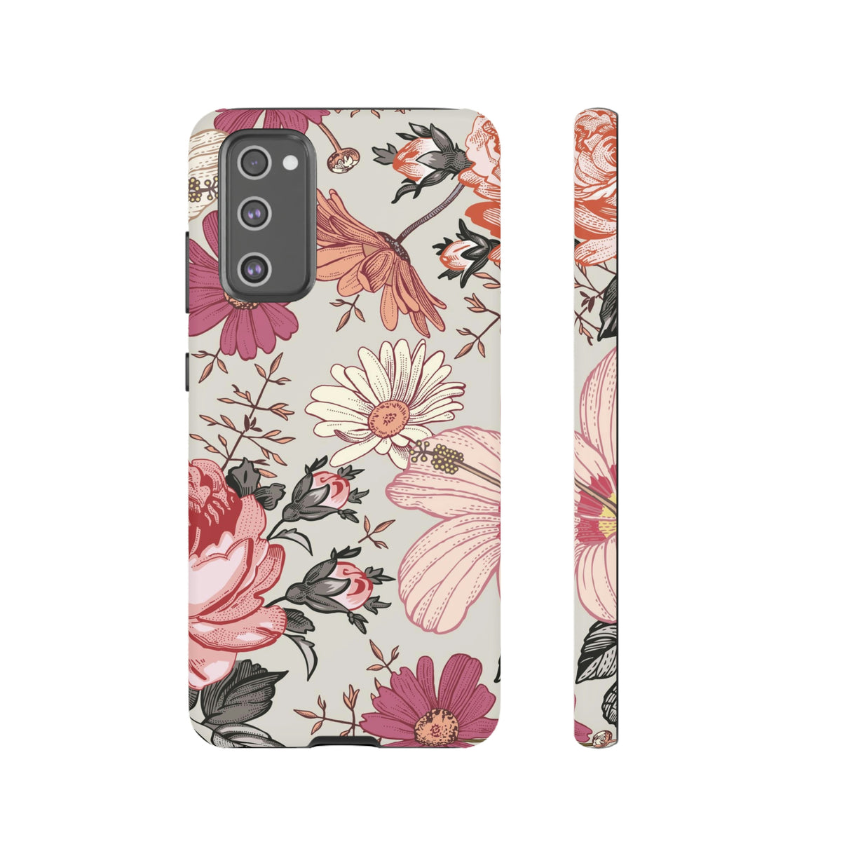 Pink daisies Vintage Flower Samsung Case (Protective) Samsung Galaxy S20 FE Matte Phone Case