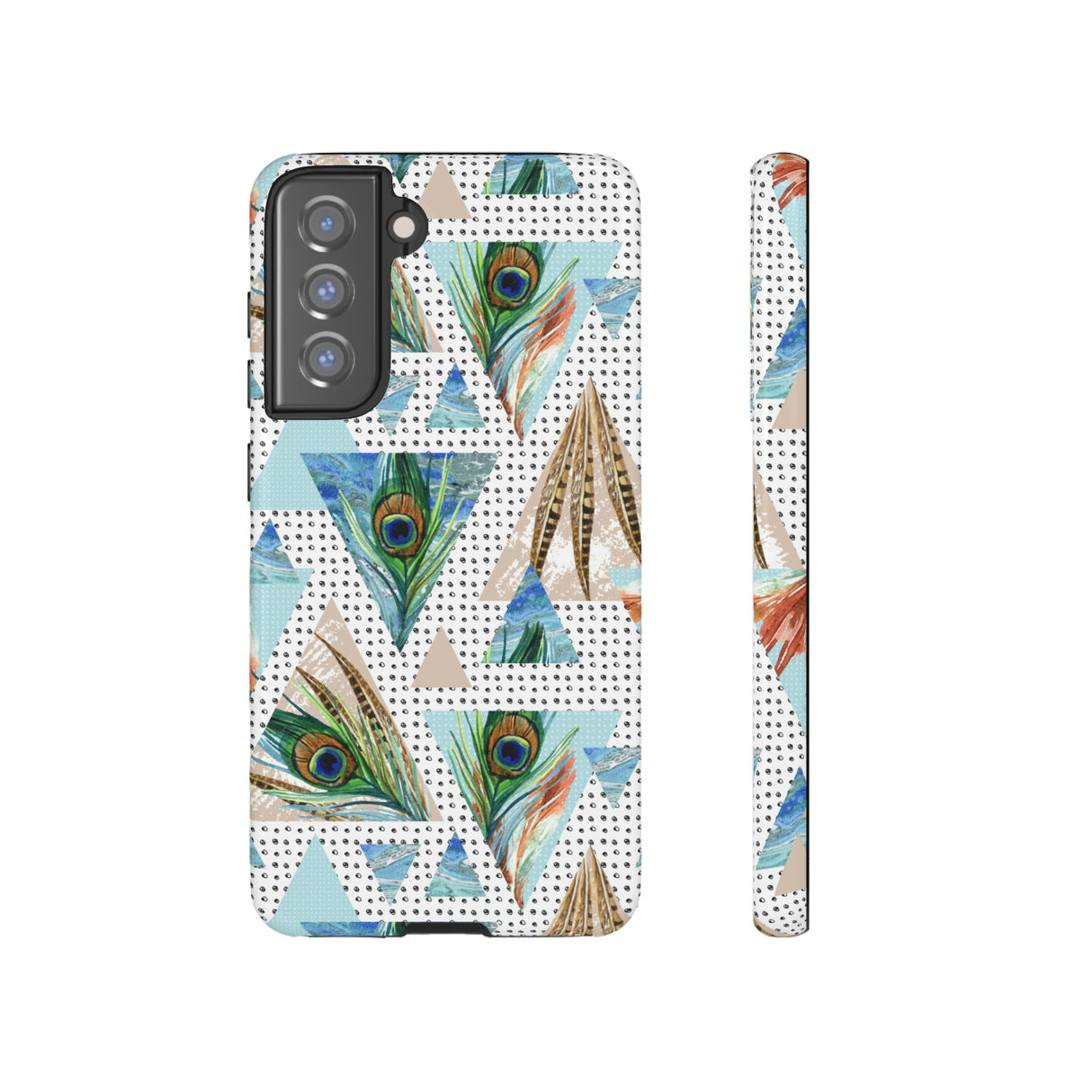 Peacock Feathers Android Case (Protective) Samsung Galaxy S21 FE Glossy Phone Case