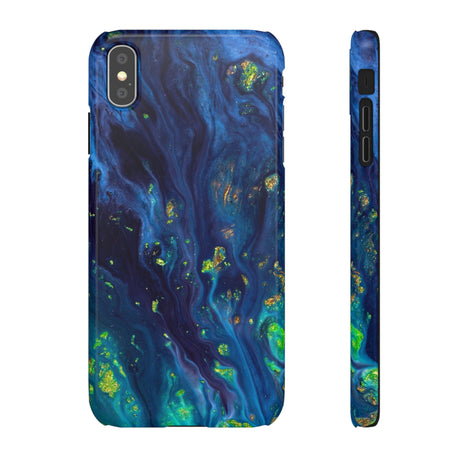 Green Opal Ink Art iPhone Case (Slim) iPhone XS MAX Glossy Phone Case