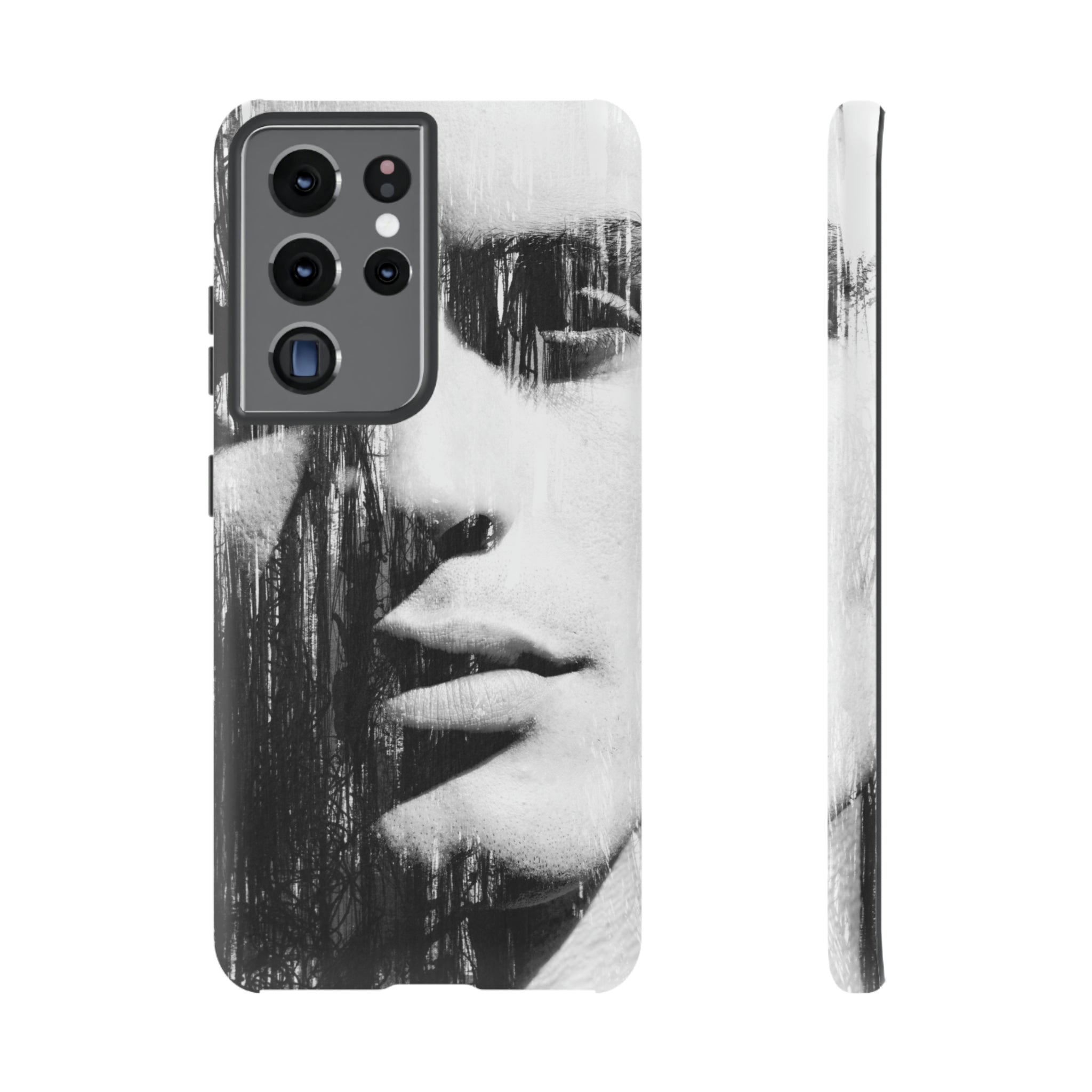 Black & White Pop Art Android Case (Protective) Samsung Galaxy S21 Ultra Matte Phone Case