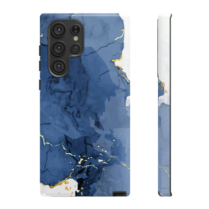 Classic Blue Watercolor Android Case (Protective) Samsung Galaxy S22 Ultra Glossy Phone Case