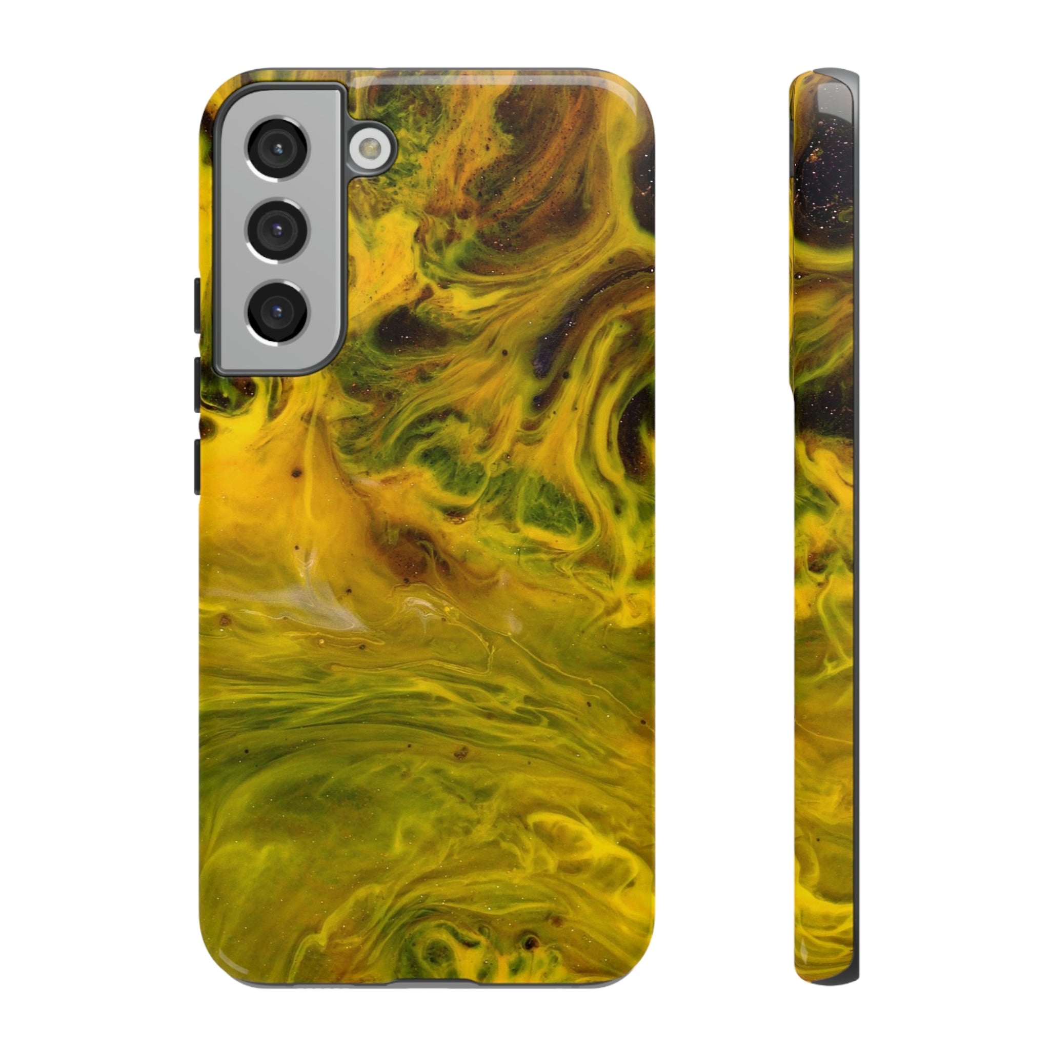 Liquid Yellow Ink Art Android Case (Protective) Samsung Galaxy S22 Plus Glossy Phone Case