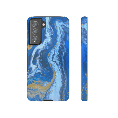 Acrylic Blue Gold Android Case (Protective) Samsung Galaxy S21 FE Glossy Phone Case