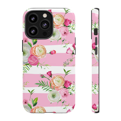 Pink Roses and Ranunculus Flowers iPhone Case (Protective) iPhone 13 Pro Glossy Phone Case