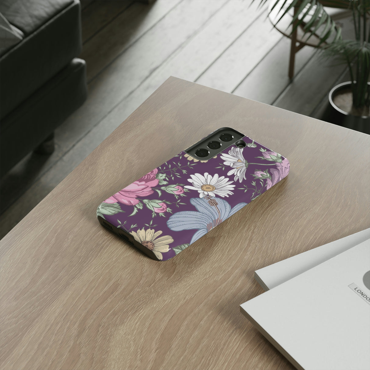 Purple Grass Vintage Flower Samsung Case (Protective) Phone Case