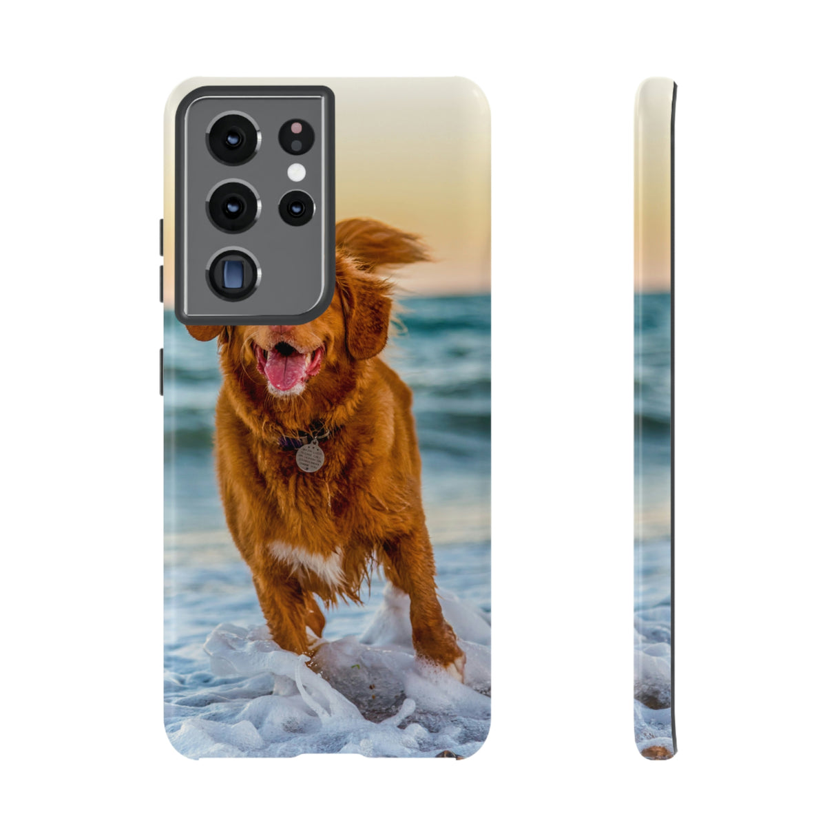 Happy Beach Dog Android Case (Protective) Samsung Galaxy S21 Ultra Glossy Phone Case