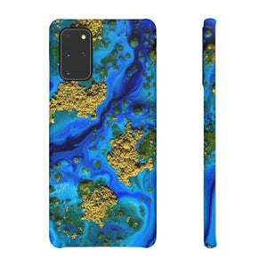 Blue Clear Ocean Ink Art Android Case (Slim) Samsung Galaxy S20+ Glossy Phone Case