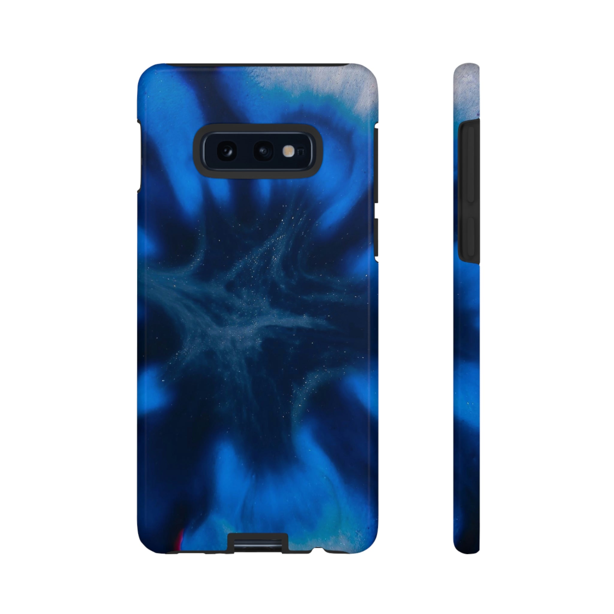 Blue Star Marble Ink Art Android Case (Protective) Samsung Galaxy S10E Glossy Phone Case