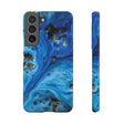 Blue Ice Melt Ink Art Android Case (Slim) Samsung Galaxy S22 Glossy Phone Case