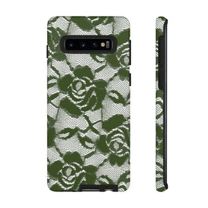 Green Rose Lace Gothic Flower Samsung Case (Protective) Samsung Galaxy S10 Glossy Phone Case