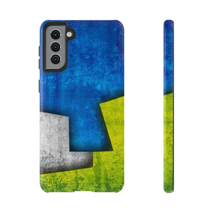 Blue Abstract Art Android Case (Protective) Samsung Galaxy S21 Plus Glossy Phone Case