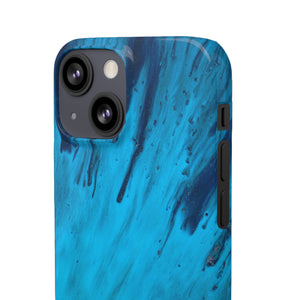 Light Blue Ink Art iPhone Case (Slim) Phone Case