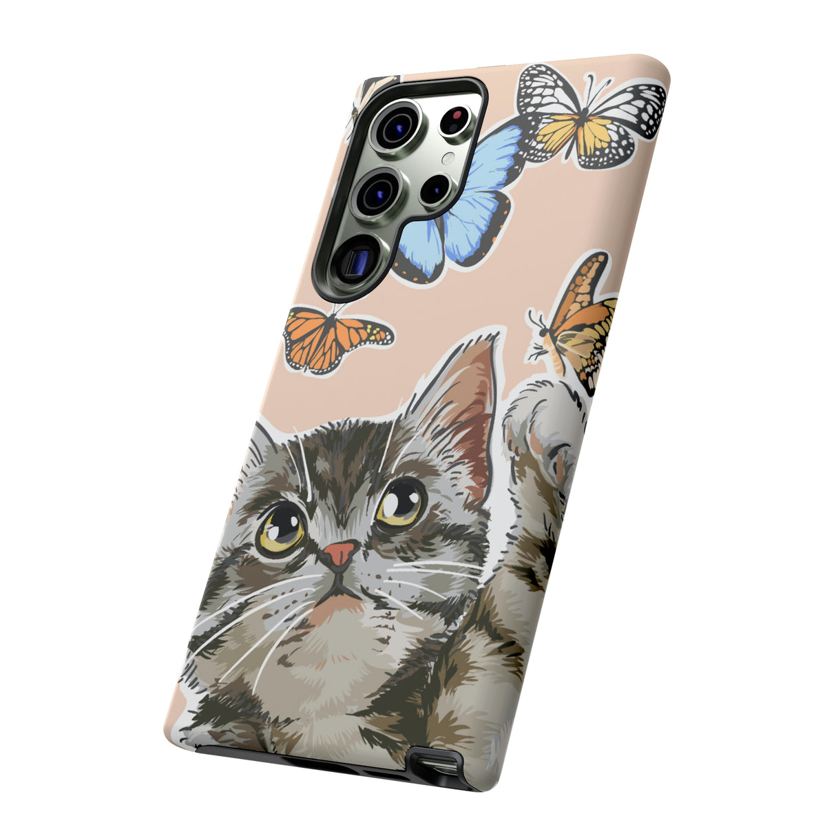 Cute Cat Butterflies Android Case (Protective) Phone Case