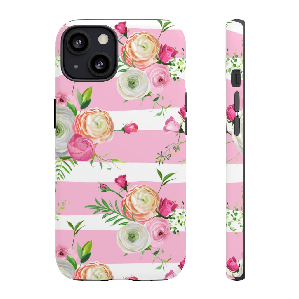 Pink Roses and Ranunculus Flowers iPhone Case (Protective) iPhone 13 Matte Phone Case