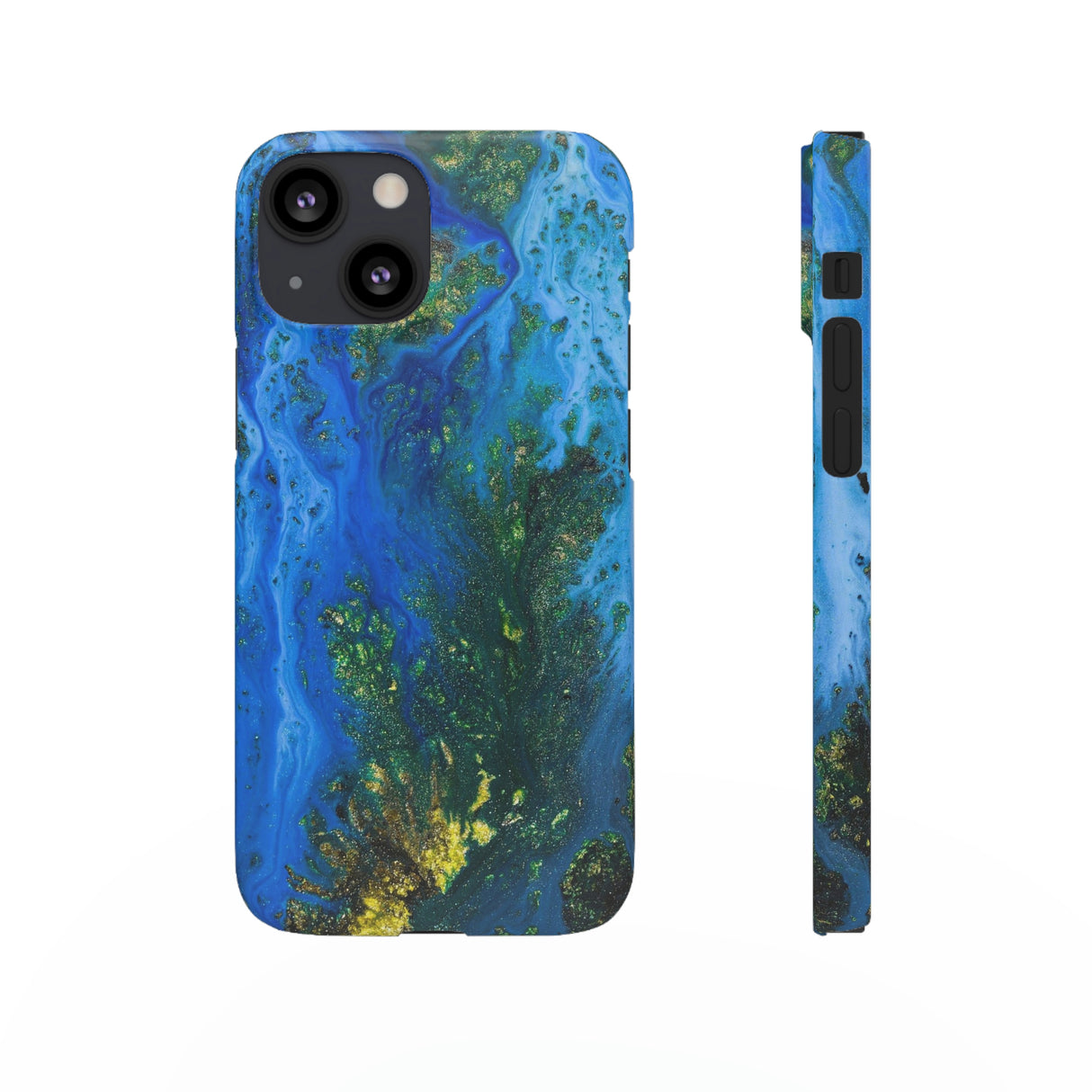 Blue Globe Ink Art iPhone Case (Slim) iPhone 13 Mini Matte Phone Case