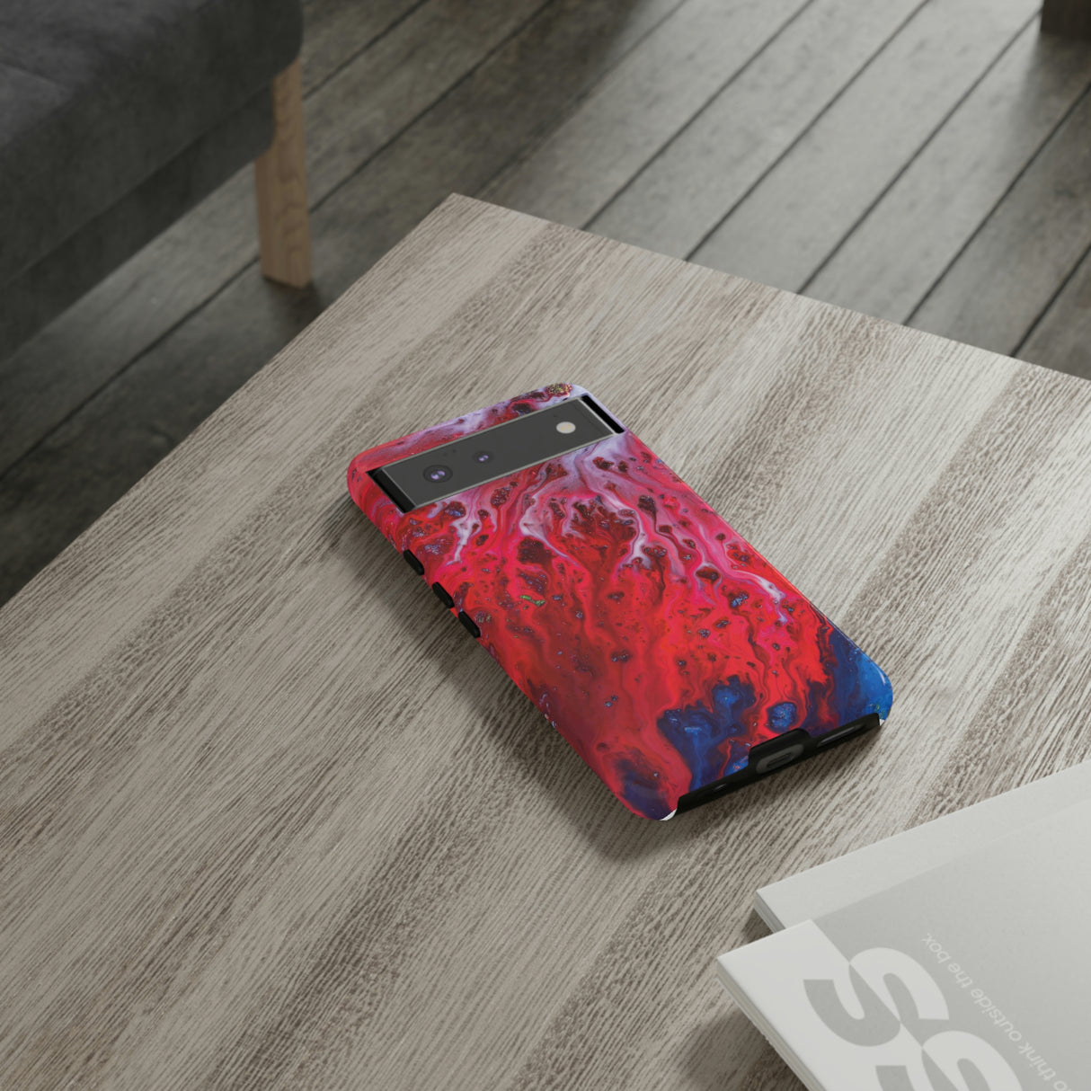 Bright Red Ink Art Android Case (Protective) Phone Case