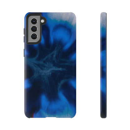 Blue Star Marble Ink Art Android Case (Protective) Samsung Galaxy S21 Plus Glossy Phone Case