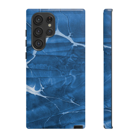 Ebru Blue Android Case (Protective) Samsung Galaxy S22 Ultra Glossy Phone Case