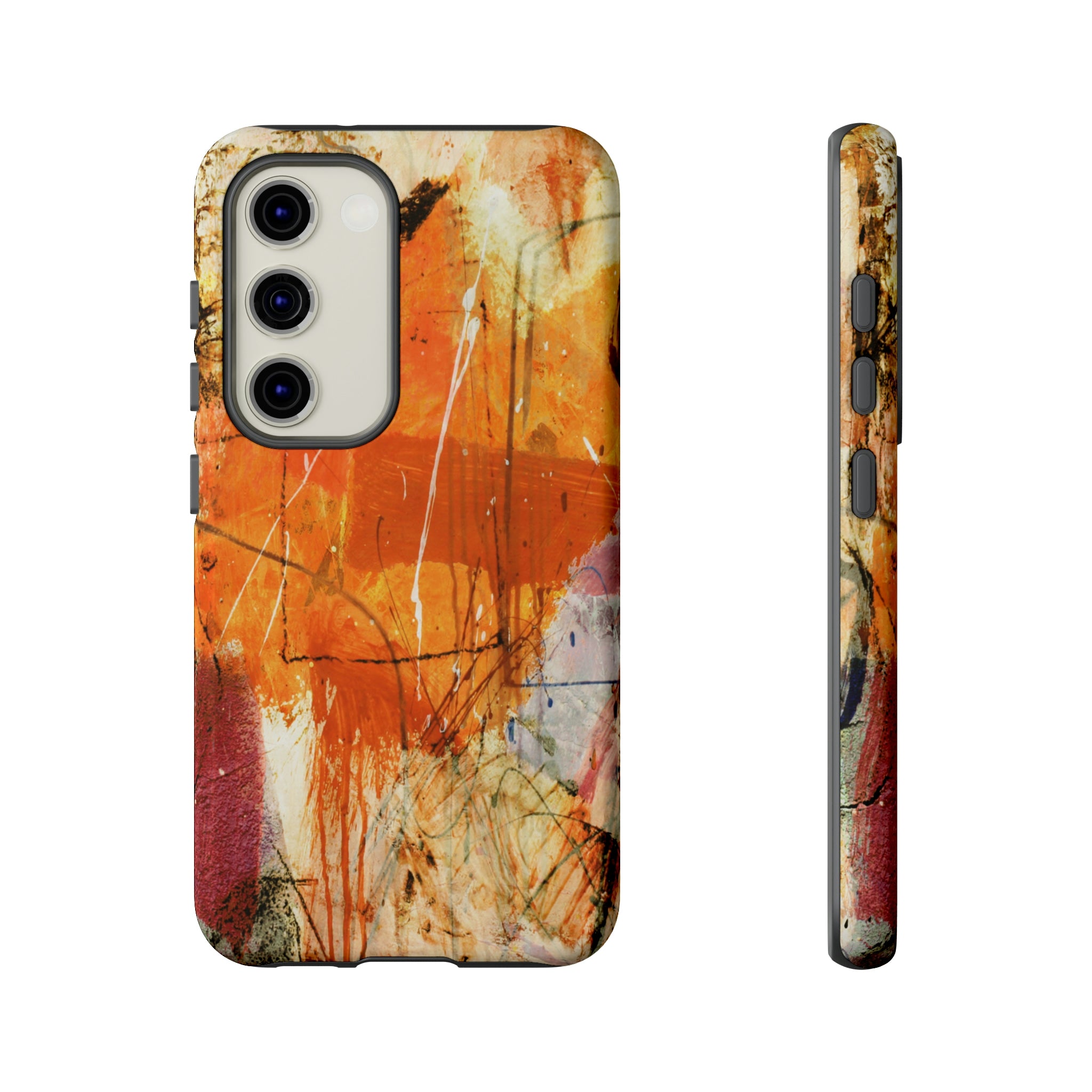 Abstract Orange Art Android Case (Protective) Samsung Galaxy S23 Glossy Phone Case