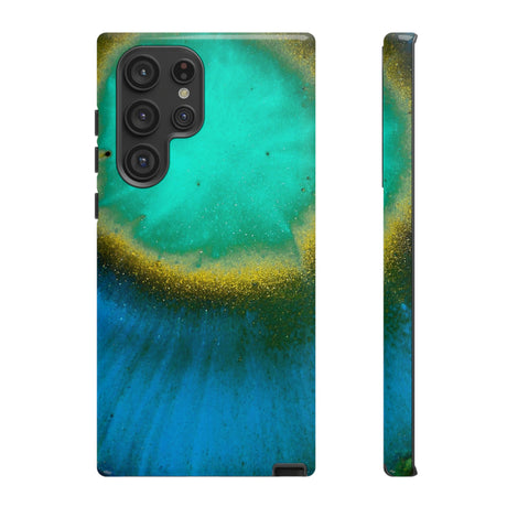 Green Yelly Ink Art Android Case (Protective) Samsung Galaxy S22 Ultra Glossy Phone Case