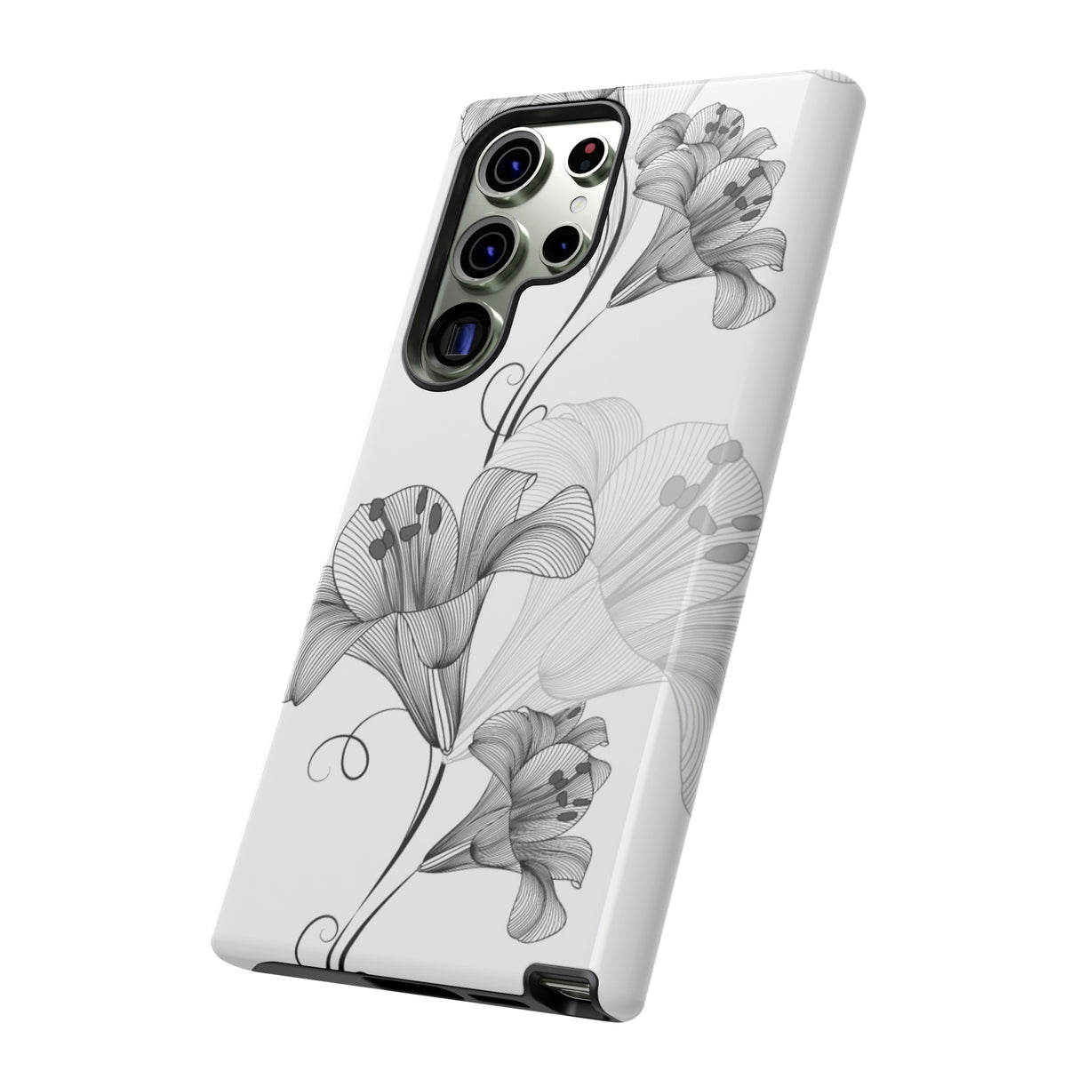 Lily Flower Monochrome Android Case (Protective) Phone Case