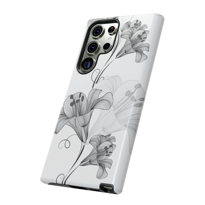 Lily Flower Monochrome Android Case (Protective) Phone Case