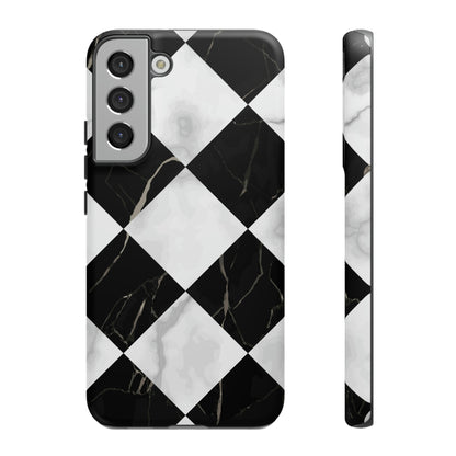 Check Marble Android Case (Protective) Samsung Galaxy S22 Plus Matte Phone Case