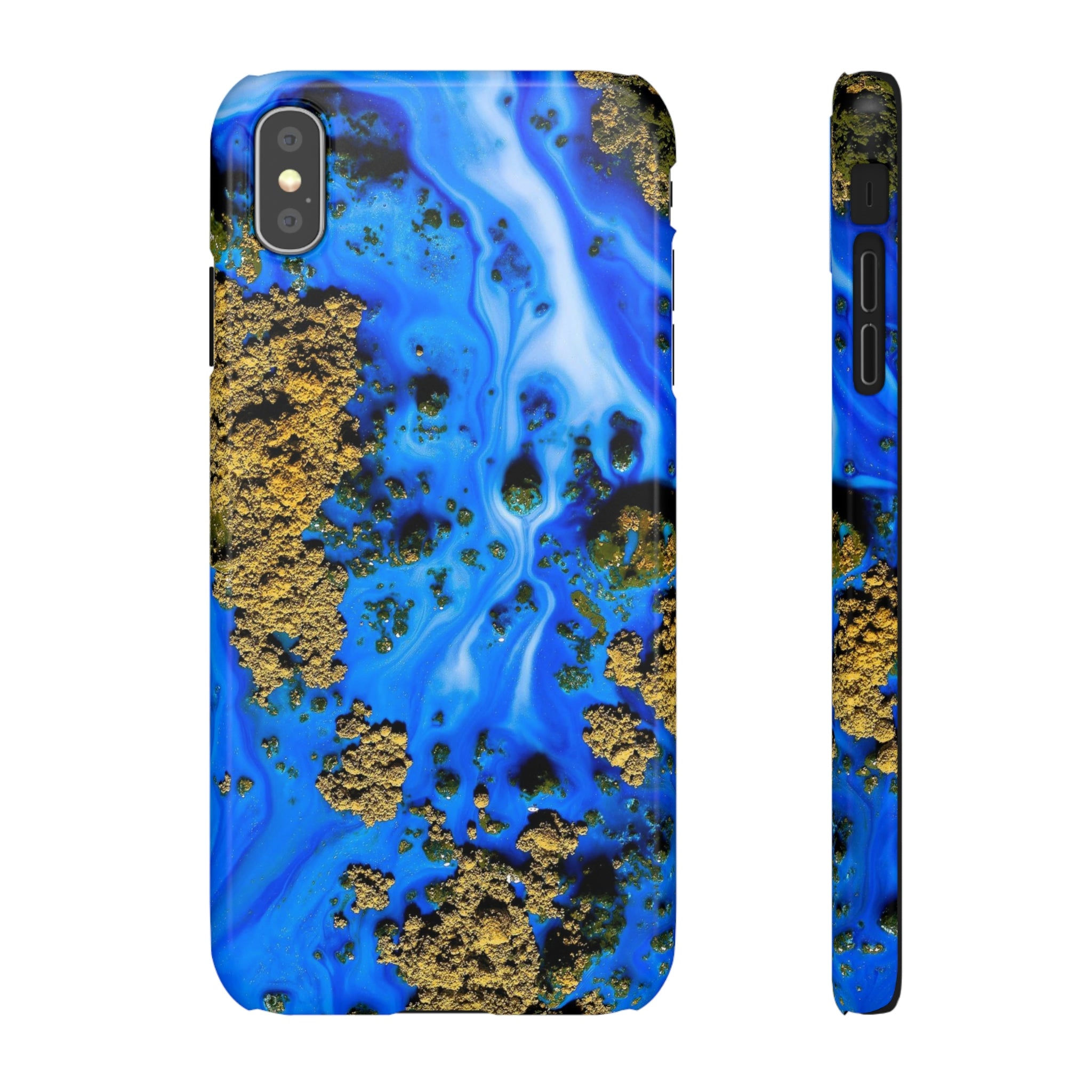 Blue River Ink Art iPhone Case (Slim) iPhone XS MAX Glossy Phone Case