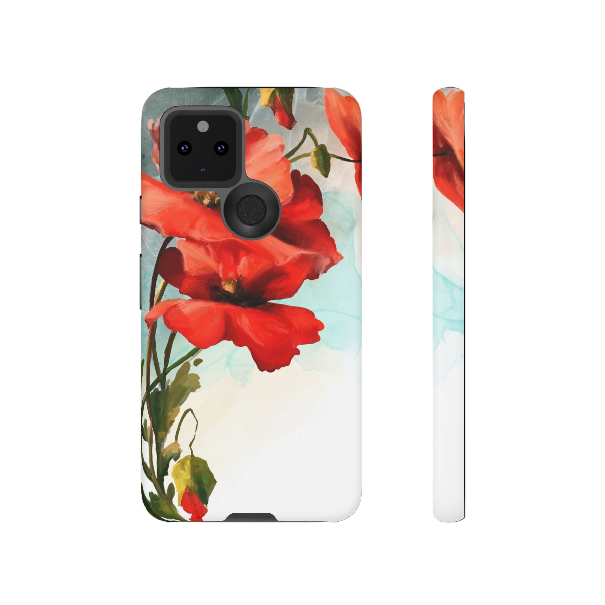 Poppy Flower Drawing Android Case (Protective) Google Pixel 5 5G Matte Phone Case