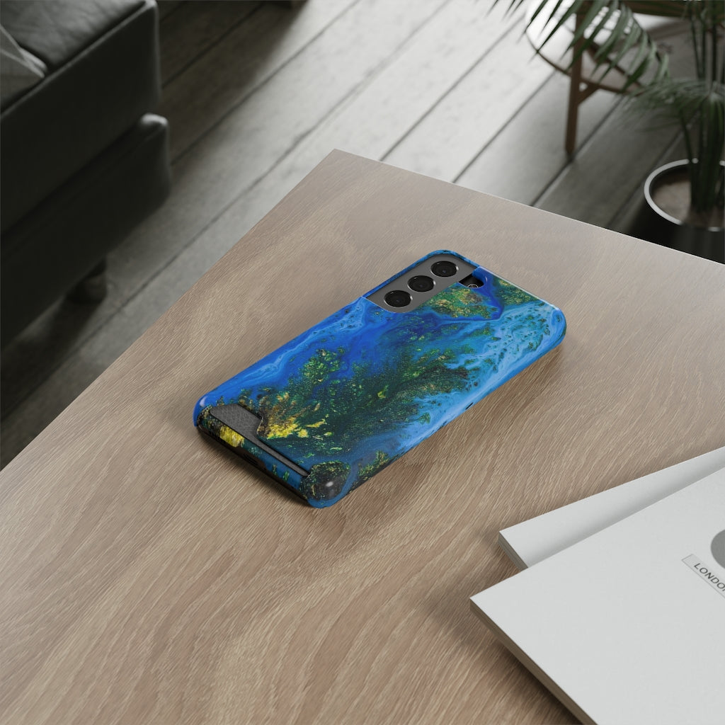 Blue Globe Ink Art Android Case (Card) Phone Case