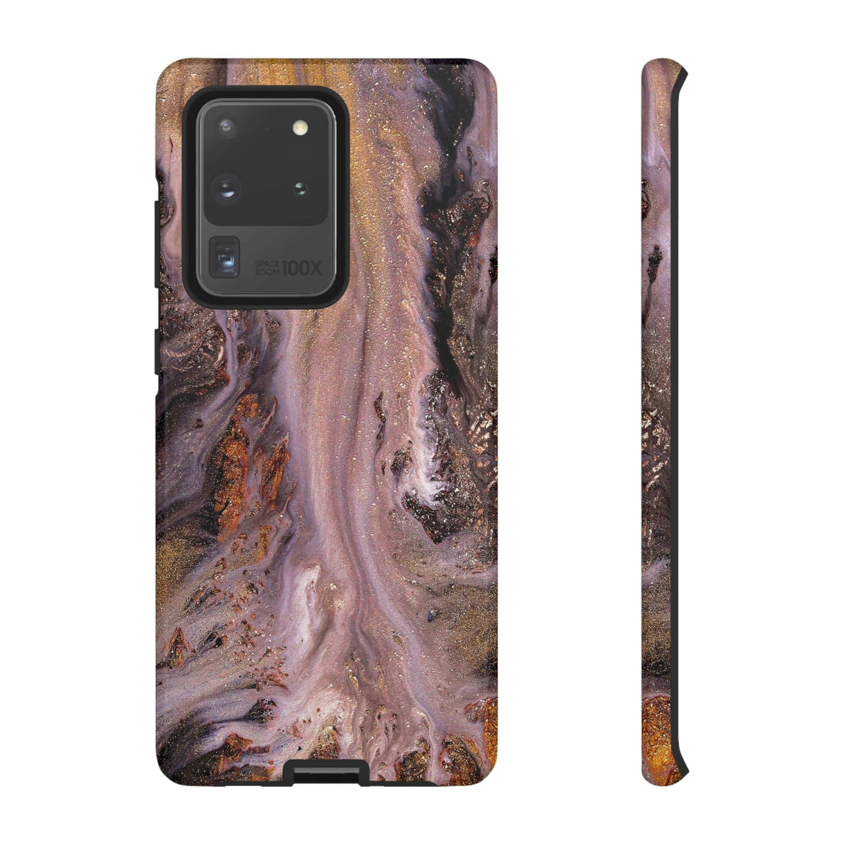 Pink Marble Ink Art Android Case (Protective) Samsung Galaxy S20 Ultra Glossy Phone Case