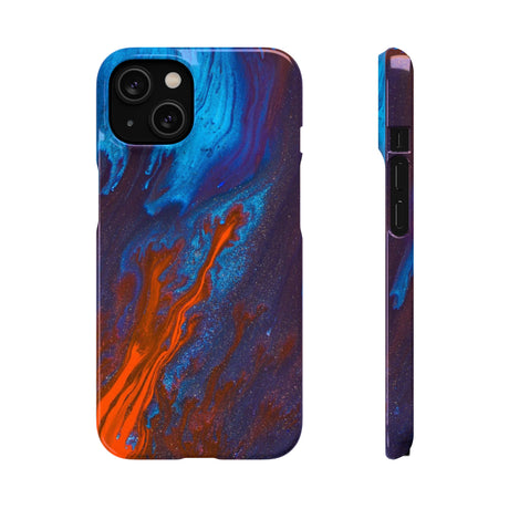 Orange Flame Ink Art iPhone Case (Slim) iPhone 14 Glossy Phone Case