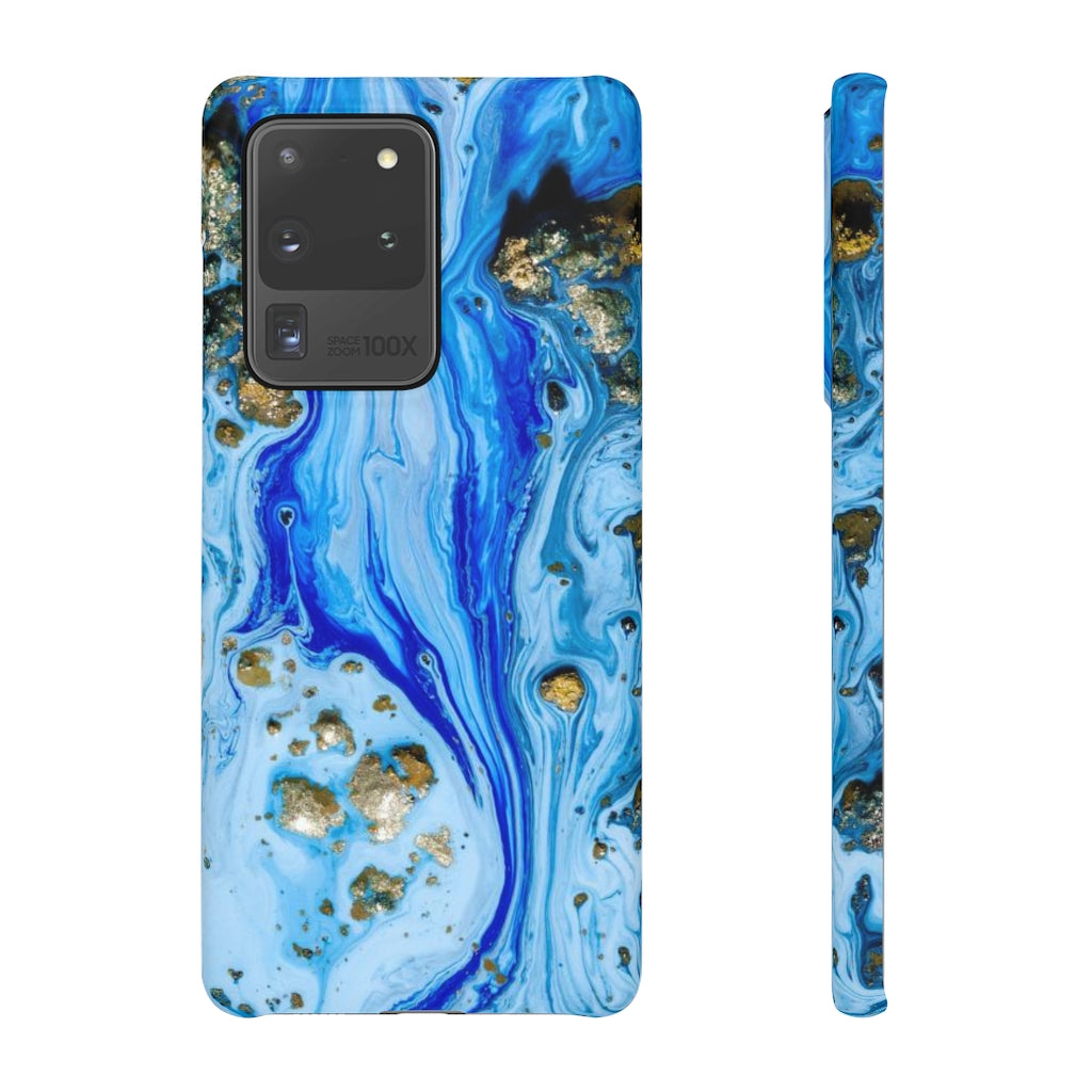 Blue Ice Ink Art Android Case (Slim) Samsung Galaxy S20 Ultra Matte Phone Case