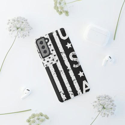 Black n White U.S Flag Android Case (Protective) Phone Case