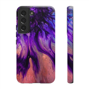 Purple Flow Ink Art Android Case (Protective) Samsung Galaxy S22 Glossy Phone Case