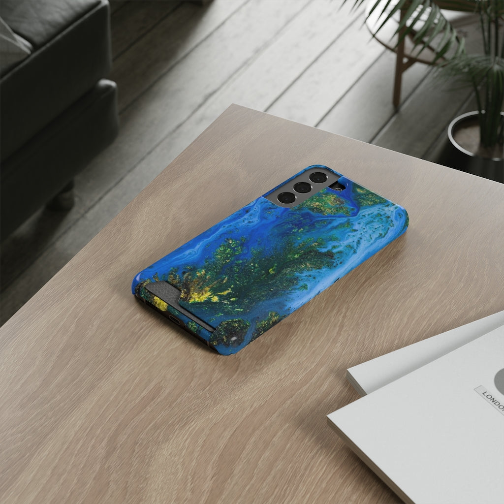 Blue Globe Ink Art Android Case (Card) Phone Case