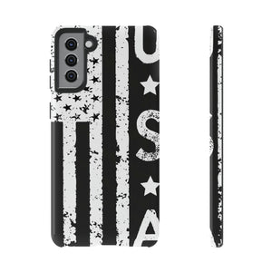 Black n White U.S Flag Android Case (Protective) Samsung Galaxy S21 Plus Glossy Phone Case