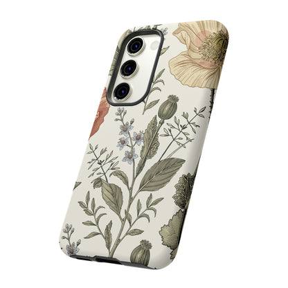 Poppy Brown Vintage Flower Samsung Case (Protective) Phone Case